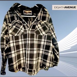 Eighth Avenue Black and White Plaid Thick Flannel Shirt /Jacket